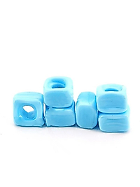 El Yapımı Bebek Mavisi Renkli Murano Kare Cam Boncuk