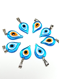 Damla Model Şeffaf Karışık Renk Turkuaz Kolye Ucu