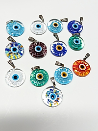 Çiçek Desenli Şeffaf Karışık Renk Kolye Ucu