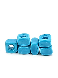 El Yapımı Mavi Renkli Murano Kare Cam Boncuk