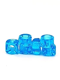 El Yapımı Şeffaf Mavi Renkli Murano Kare Cam Boncuk