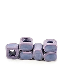 El Yapımı Mürdüm Renkli Murano Kare Cam Boncuk