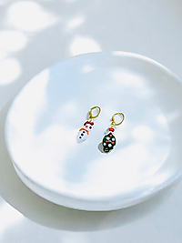 El Yapımı Cam  Altın Kaplama Figürlü Küpe ( Kararma Yapmaz )