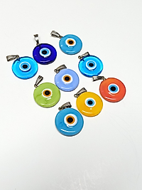 Yuvarlak Gözlü Pastel Karışık Renk Kolye Ucu