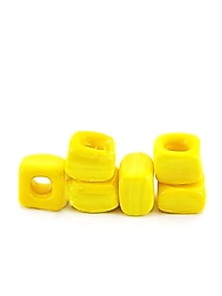 El Yapımı Sarı Renkli Murano Kare Cam Boncuk