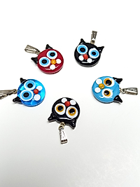 Kedi Figürlü Renkli Karışık Kolye Ucu