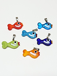 Balık Model Pastel Renk Karışık Kolye Ucu