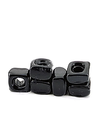 El Yapımı Siyah Renkli Murano Kare Cam Boncuk